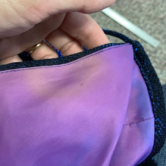 Vintage Flirtations Blue Metallic Sleeveless Fit & Flare Long Prom Dress Sz 7/8 - Picture 10 of 16